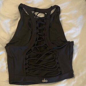 ALO Yoga Black Strappy Top